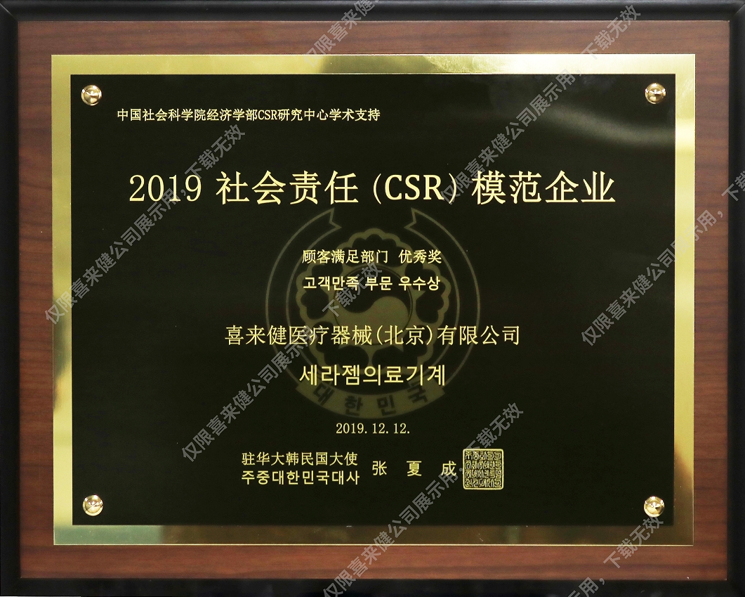 2019年社會(huì)責(zé)任(CSR)模范企業(yè)獎(jiǎng)牌